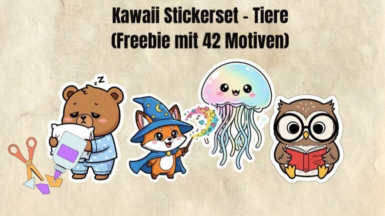 Kawaii Stickerset Tiere – 42 kostenlose Tiermotive zum Ausdrucken