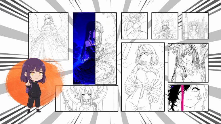 Anime Girls – kostenlose Malbilder zum Ausdrucken